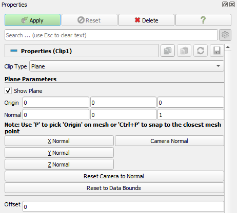 Clip parameters
