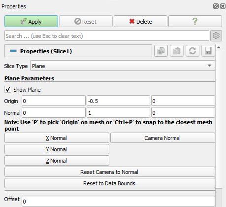 Slice parameters