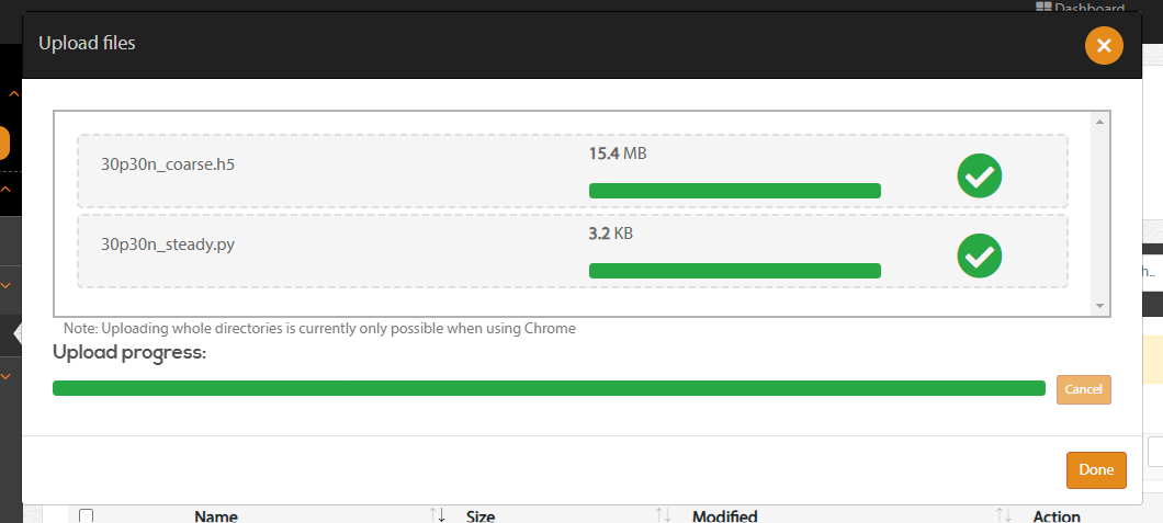 Upload complete
